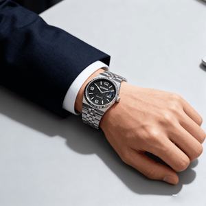 Reloj de Cuarzo Analógico Negro de 40 mm para Hombre, de Alta Calidad, Lujoso, para Negocios, con Correa de Acero Inoxidable, Movimiento Japonés, Resistente al Agua 5 BAR - Product Image 4