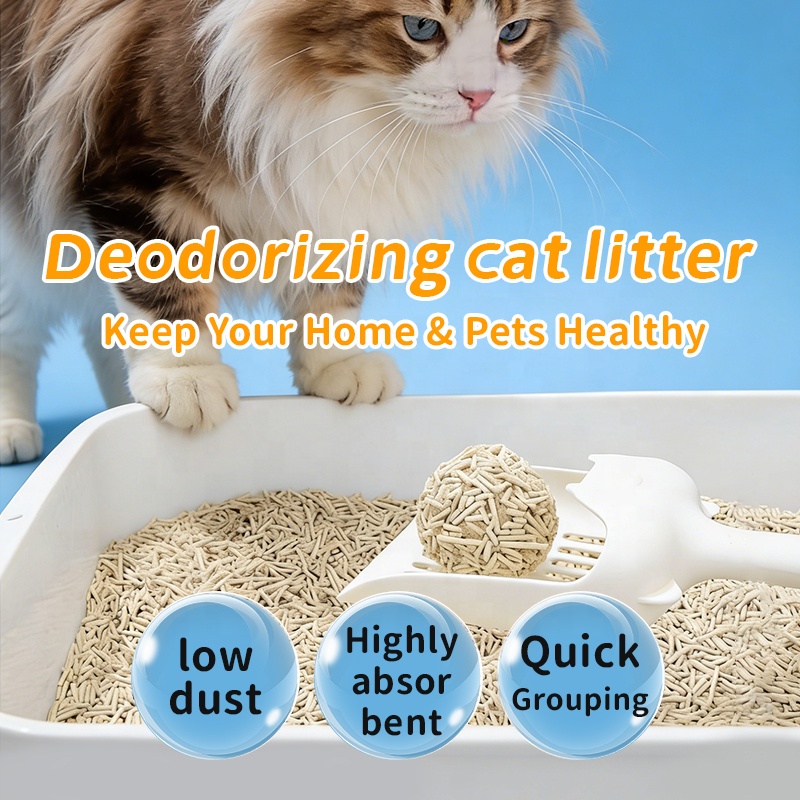 Jinfeng Natural Organic Color Ball Bentonite Cat Litter - Low Dust, Fast Clumping, Deodorizing