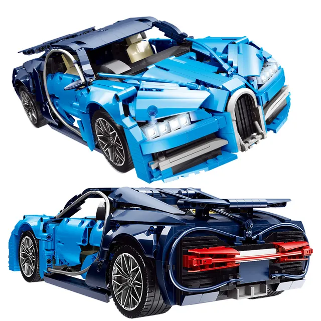 Bugattii บล็อกตัวต่อโมเดล Veyron MOC 50028,ตัวต่อรถแข่งของเล่นไฟฟ้ารถก่อสร้าง42083