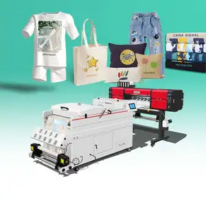 High speed dtf pro 60cm tshirts printing machine 4 head print 9 colors fluorescent dtf products inkjet printer