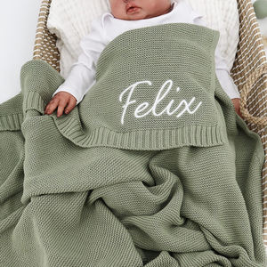 Coperta personalizzata in morbido cotone in maglia personalizzata <span class=keywords><strong>per</strong></span> neonati alla moda Baby Shower <span class=keywords><strong>regalo</strong></span> con nome stampato esclusivo <span class=keywords><strong>regalo</strong></span> di benvenuto <span class=keywords><strong>per</strong></span> neonati - Product Image 2