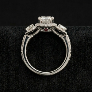 Modern Minimal Platinum Radiant Cut Diamond Engagement <b>Wedding</b> <b>Ring</b> for Women Luxury Elegant Jewelry Gift - Product Image 3