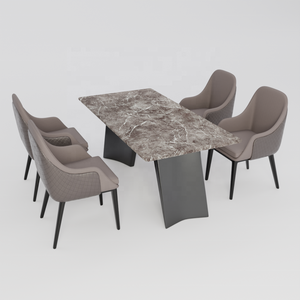 Hiện đại chất lượng cao nhà hàng thiêu kết đá bàn ăn đá cẩm thạch bàn ăn khách sạn cafe bàn ghế - Product Image 4