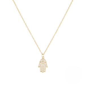 Collana con Ciondolo Occhio del Diavolo Hamsa in Argento Sterling 925 Placcato Oro per <span class=keywords><strong>Donna</strong></span> - Product Image 5