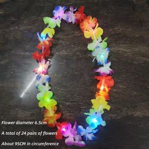 Nicro nouveauté à la main artificielle hawaïenne Leis fleur Jungle thème fête décoration Led lumineux couronne de fleurs tropicales - Product Image 2