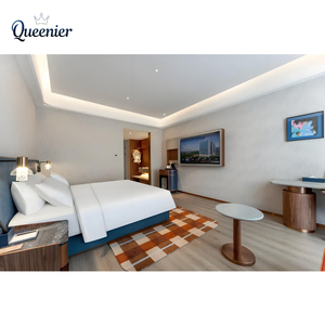 Design moderno 5 stelle camera d'albergo Set <span class=keywords><strong>di</strong></span> mobili letto King Size pannello testiera in legno Hotel camera da letto Set per - Product Image 4