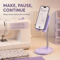 Support de téléphone de bureau professionnel X76, support de tablette en métal relevable avec support en silicone, réglable de 190 à 265 mm pour une utilisation au bureau