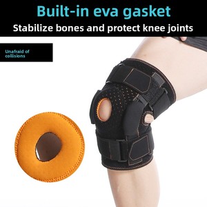 Genouillère articulée professionnelle avec plaques en acier, support en néoprène ouvert et réglable pour la prévention des blessures sportives, directement de l'usine - Product Image 3