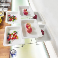 Support de service moderne simple à 3 niveaux avec plateaux en porcelaine support pliable et robuste ensemble d'assiettes de présentation de gâteaux de mariage pour fête d'anniversaire
