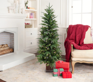 4FT Pre-lit Artificial Potted Christmas <b>Tree</b> with LED <b>Lights</b> for Home Hotel Porch Entryway Holiday Party Decoration - Product Image 3