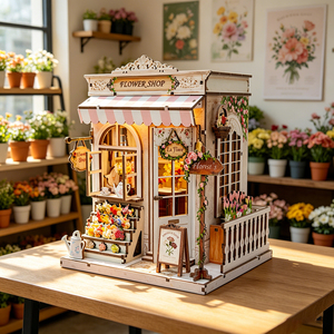Kit de maison miniature DIY pour adultes, puzzle en bois 3D avec pièces mobiles, jouet artisanal anti-stress - Product Image 1