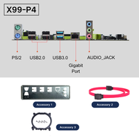 Set Motherboard X99-P4 C612 Win11 TPM2.0 UEFI Secure Boot Matx dengan RAM DDR4 ECC 4X, Combo Intel Xeon E5 2630 V4, Kit Motherboard X99