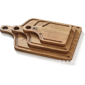 Solid Wood Cutting Board <b>Set</b> Rectangle With Handle Anti Slip Durable For Kitchen Use - Product Image 2
