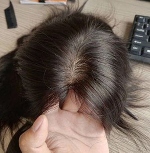 Topper en cheveux Remy européens bruns avec fines mèches blondes, dentelle HD fine, dos tissé fermé, pour femmes souffrant de perte de cheveux - Product Image 4