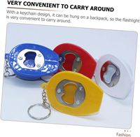 Porte-clés casque de sécurité en plastique personnalisé avec logo, décapsuleur et lampe torche LED