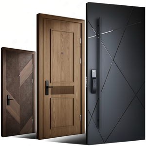 CosyHouse 2025 Latest Designs Solid Wooden Interior <b>Doors</b> Cast Aluminum Exterior <b>Doors</b> Modern Villa Apartment House - Product Image 1