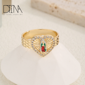 Anello Madonna con Zircone a Forma di Cuore, Regalo per la Festa della Mamma, Anillo De La Virgen Del Amor - Product Image 2