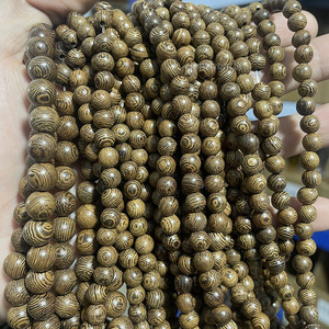 חוטי עץ טבעי גדילי תכשיטים סדי מאלה ביצוע 6/8/10/12 מ "מ, אורך 38 ס" מ, 15 אינץ' - Product Image 6