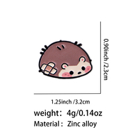 Broche émaillée mignonne hérisson, épinglette de dessin animé, badges pour sac à dos, accessoires vestimentaires, bijoux de mode, cadeaux pour amis