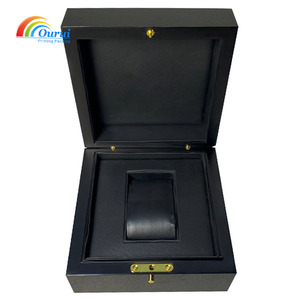 Premium Gloss Lacquer Wood Single Watch Packaging <b>Box</b>, <b>Black</b>/Cream Interior Optional Watch Display <b>Box</b>, High-End Brand Watch Gif - Product Image 2