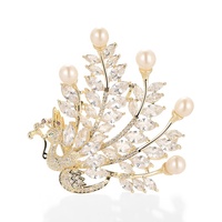 Broche XILIANGFEIZI en cuivre, zircon et perle d'eau douce, style palais, motif Phénix, pour cadeau de mariage et accessoires