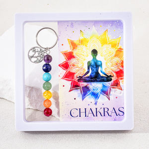 Pierre naturelle Chakra Pendentif Charmes Porte-clés En Acier Inoxydable Unisexe Arbre de Vie Conception Durable Accessoires De Mode - Product Image 6