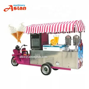 CE certificate soft ice cream motorbike street truck/summer street food soft ice cream cart machine