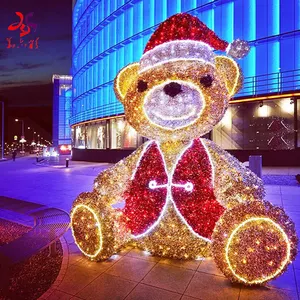 Outdoor Led Garden Light Park Garden Decoration LED Christmas Holiday Decoration Giant LED 3D Bear Outdoor Christmas Light For Mall