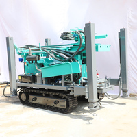 Foreuse hydraulique DTH portable sur chenilles pour puits d'eau, 200 m de profondeur, pénétration rapide des couches rocheuses, positionnement précis