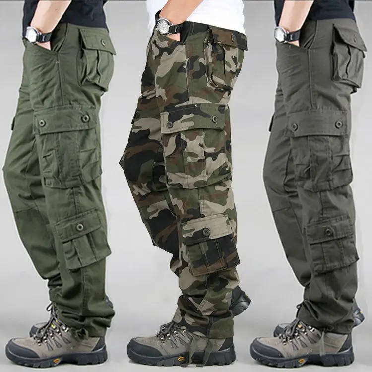 Wholesale Outdoor Multi-pocket Cargo Joggers High Quality Cotton Casual Loose Plus Size Pants For Men