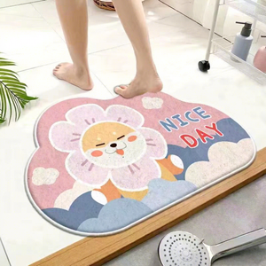 อีเฟลโฮมพรมปูพื้นห้องน้ำรูปทรงพิเศษสไตล์การ์ตูนน่ารักดูดซับความชื้นระบายอากาศได้ดีกันลื่นเลียนแบบผ้าแคชเมียร์ - Product Image 5