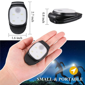 <span class=keywords><strong>Lampe</strong></span> à clip LED rechargeable par USB pour la course à pied, le jogging, la marche nocturne, la pêche et la randonnée - 4 modes d'éclairage et avertissement de sécurité - Product Image 2