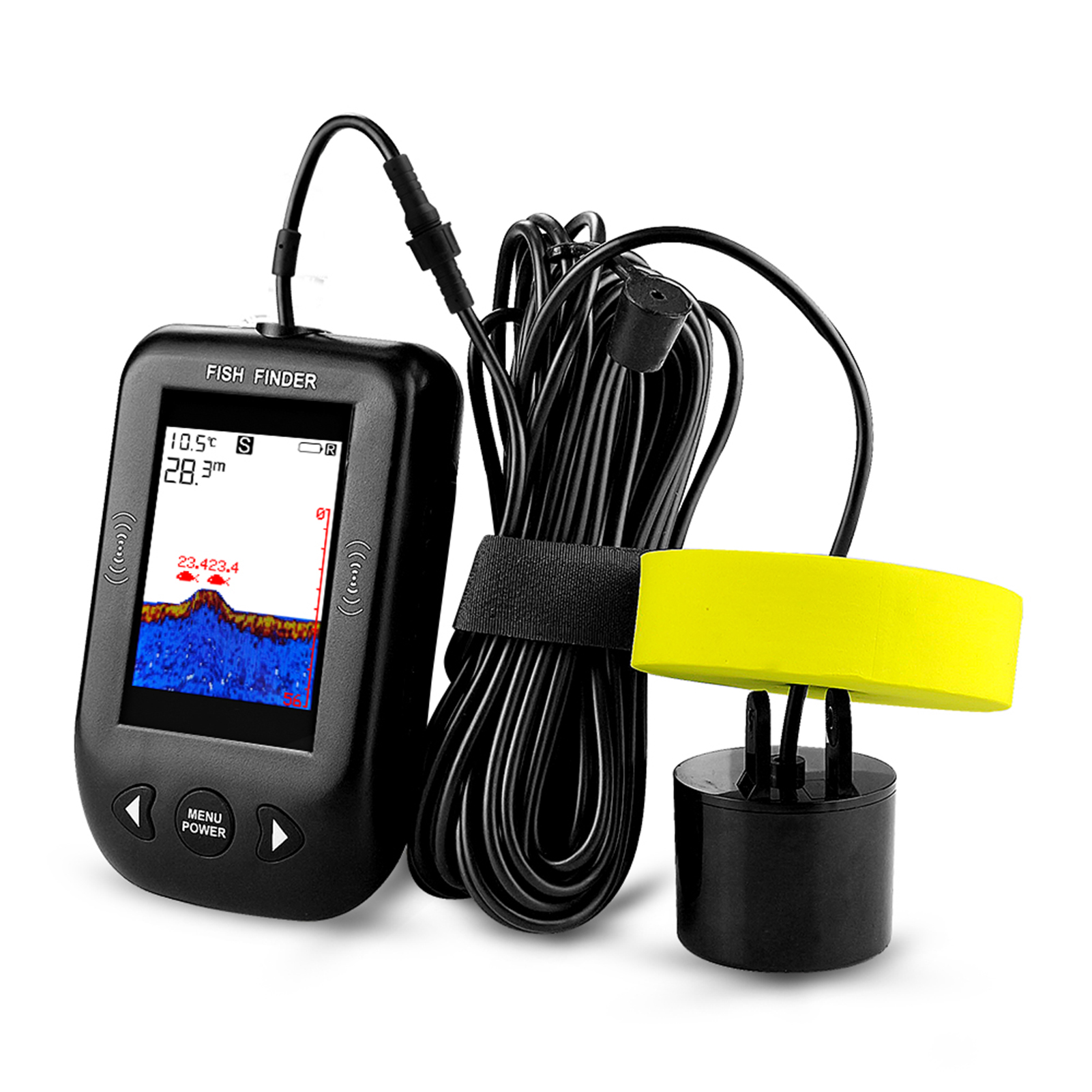 Sonar Fish Finder Handheld Fish Detector Transducer with LCD Display  Portable Boat Kayak Night Fishing Depth Finder Maximum 100M| Alibaba.com