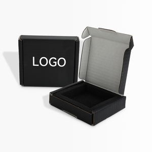 Boîte d'expédition plate en carton ondulé B-flute personnalisée avec logo imprimé, écologique, pour cosmétiques, cils et fards à paupières, avec mousse - Product Image 1