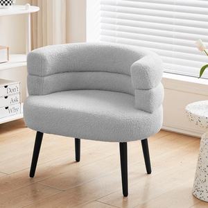 Zxm Modern Accent <b>Chair</b>, Single Couch <b>Chair</b> Lazy Sofa Accent <b>Chair</b>, Curved Design Backrest for Living Room Bedroom Lambswool - Product Image 3