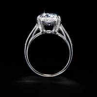 Cincin Perak 925 Berlian Moissanite 2CT GRA Desain Mewah Berkualitas Tinggi Bentuk Bunga untuk Wanita, Cincin Tunangan, Pernikahan, dan Ulang Tahun