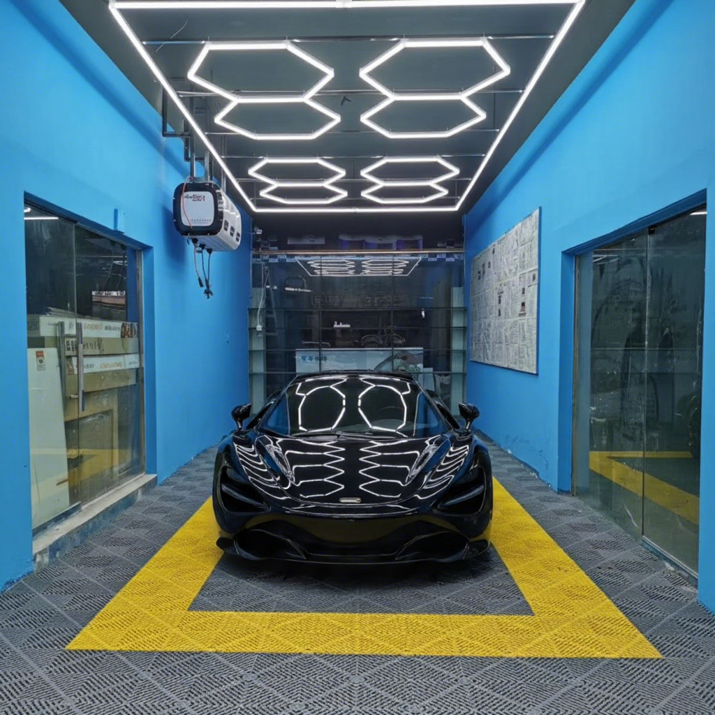 Gonengo Car Wash Working Lights White Honeycomb Commercial Portable Led Hexagonal Garage Lighting