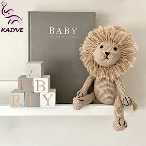 100% algodón Unisex Crochet Lion Teddy Amigurumi Jungle Nursery Decor New Baby Gift Safari Animals Lucky Lion - Product Image 1