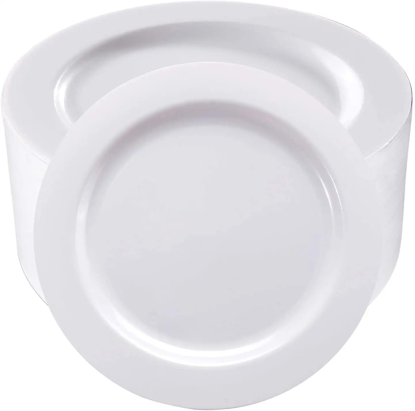 Platos de cena de plástico blanco, platos desechables Premium de 12 pulgadas y 13 pulgadas