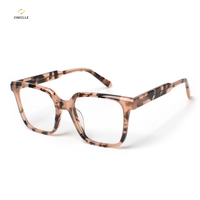 Monture de lunettes carrée unisexe en acétate, légère, à monture complète, solide et durable, avec plaquettes de nez confortables, design classique