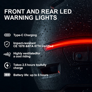 Casco da Ciclismo Intelligente di Alta Gamma con Luci LED Ricaricabili Anteriori e Posteriori, Casco Leggero da Strada per Pedalate Notturne - Product Image 3