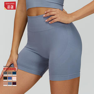 Zechuang กางเกงขาสั้นโยคะผ้าไนลอนสแปนเด็กซ์ถักไร้รอยต่อเอวสูงสำหรับผู้หญิงฟิตเนสออกกำลังกายวิ่ง DDK7725 - Product Image 4