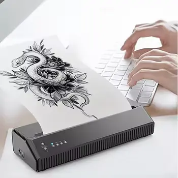 Bán tốt loại mới huoran p8008 USB sạc Stencil máy in không dây Bluetooth Tattoo chuyển máy