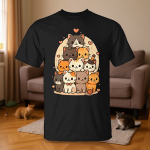 Camiseta con dibujos animados de gatos Neko Kawaii para amantes de los gatos - Product Image 3