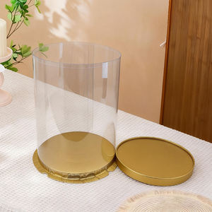 Boîte à gâteau ronde transparente de 4/6/8/10 pouces à faible MOQ, boîte d'emballage dorée pour gâteau d'anniversaire et fleurs - Product Image 6