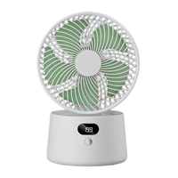 Ventilador sin Aspas Recargable con Pantalla Digital, 2000mAh, 199 Velocidades, Motor sin Escobillas, Tipo C, Portátil, Ajustable, para Mesa y Auto