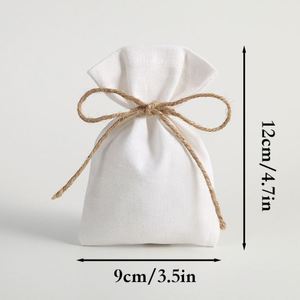 Sac en toile de coton avec cordon, impression de logo, 9x12cm, pochette cadeau réutilisable, pochette à bijoux, pochette pour dragées de mariage, sac à bonbons - Product Image 2