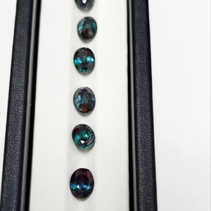 Làm sạch phòng thí nghiệm phát triển màu xanh lá cây alexandrite đá quý hình bầu dục cắt rời đá quý cho alexandrite Vòng - Product Image 1