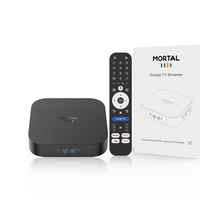 TV Box Mortal X5S Desain Terbaru 2026 Android 14 Quad Core 4K WiFi6 Smart Streaming Remote Suara Layar LED Digital