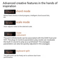 Clavier de contrôle MIDI USB portable MIDIPLUS XMAX 49/61/88 touches semi-lestées, pad de batterie rétroéclairé, plus de 200 rythmes, orgue électronique
